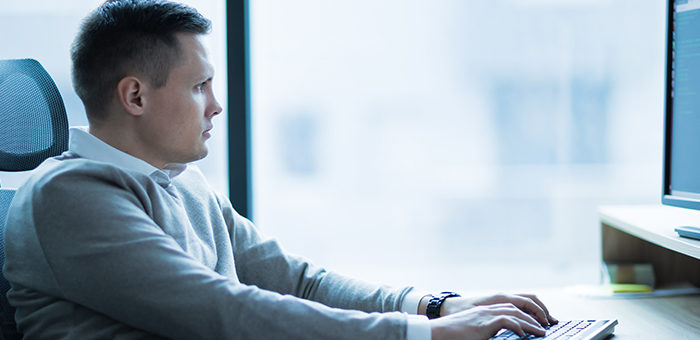 Office worker at computer